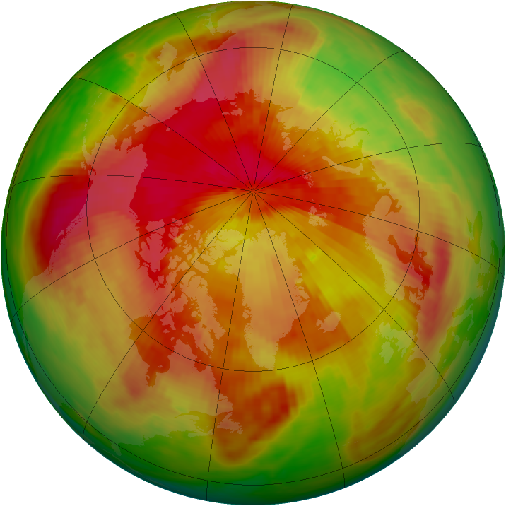 Arctic ozone map for 13 April 1982